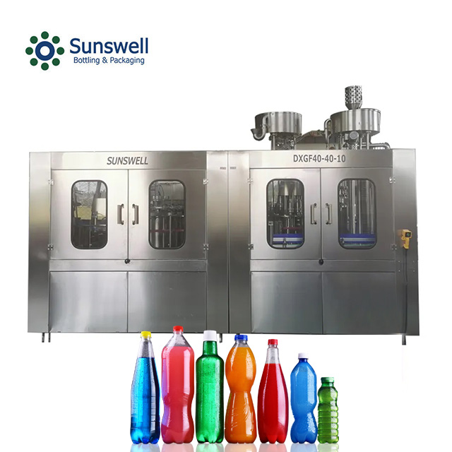 Línea de producción de refrescos, máquina embotelladora de agua con gas/soda, máquina llenadora de refrescos carbonatados